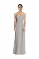 Argent Fourreau Bretelles spaghetti Mousseline Longue Robes demoiselle d'honneur en Gros