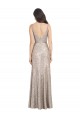 Argent Fourreau Col V Paillette Paillettes Scintillantes Longue Formelles Robes demoiselle d'honneur / Robes de soirée / Robes de bal en Gros