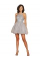 Argent Trapèze Licou Courte Tulle Courte Robes demoiselle d'honneur / Robes de cocktail en Gros