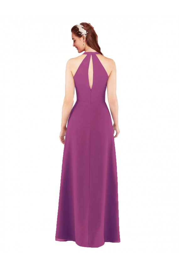 Baie sauvage Fourreau Col V Mousseline Longue Robes demoiselle d'honneur en Gros