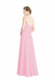 Barely Rose Trapèze Bretelles spaghetti Mousseline Longue Robes demoiselle d'honneur en Gros