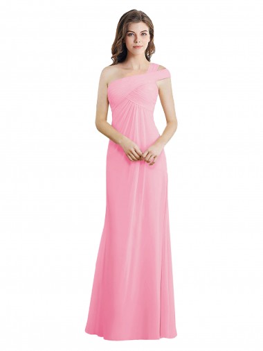 Barely Rose Trapèze Mousseline Longue Robes demoiselle d'honneur en Gros