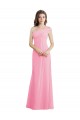 Barely Rose Trapèze Mousseline Longue Robes demoiselle d'honneur en Gros