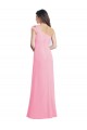 Barely Rose Trapèze Mousseline Longue Robes demoiselle d'honneur en Gros