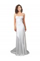 Blanc Fourreau Balayage train Satiné Soyeux Simple Plage Robes de mariée en Gros