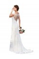 Blanc Fourreau Bateau Illusion Dentelle Robes de mariée en Gros