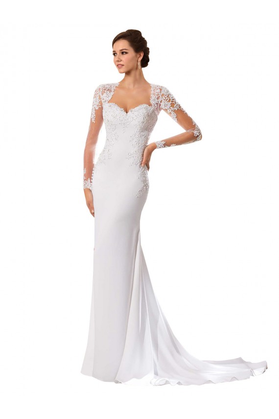 Blanc Fourreau Mousseline Dentelle Robes de mariée en Gros