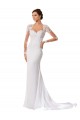Blanc Fourreau Mousseline Dentelle Robes de mariée en Gros
