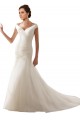 Blanc Fourreau Épaule Dénudée Tulle Robes de mariée en Gros