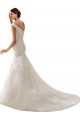 Blanc Fourreau Épaule Dénudée Tulle Robes de mariée en Gros