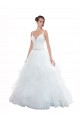 Blanc Princesse Bretelles spaghetti Tulle Plage Robes de mariée en Gros