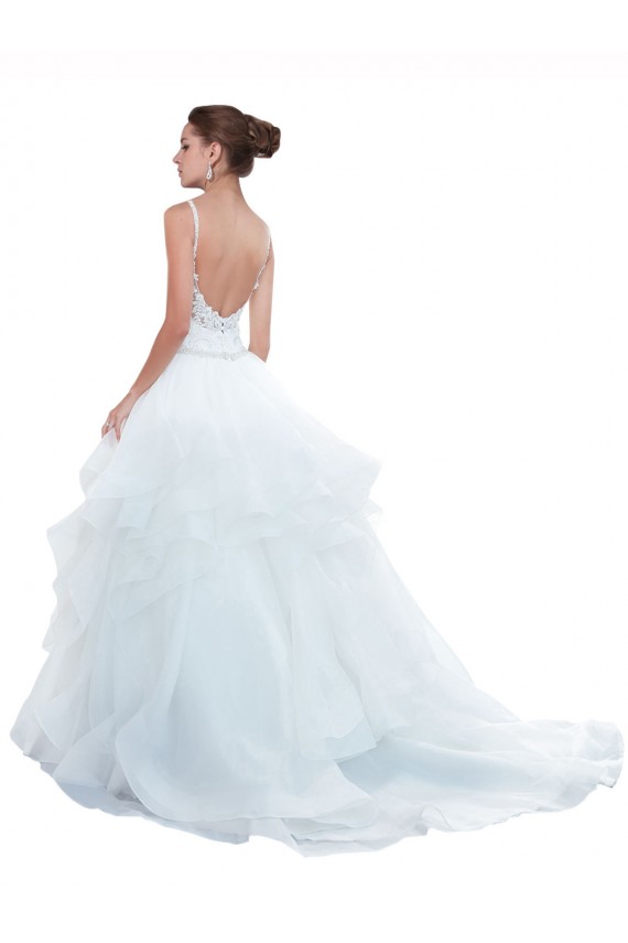 Blanc Princesse Bretelles spaghetti Tulle Plage Robes de mariée en Gros