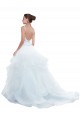 Blanc Princesse Bretelles spaghetti Tulle Plage Robes de mariée en Gros