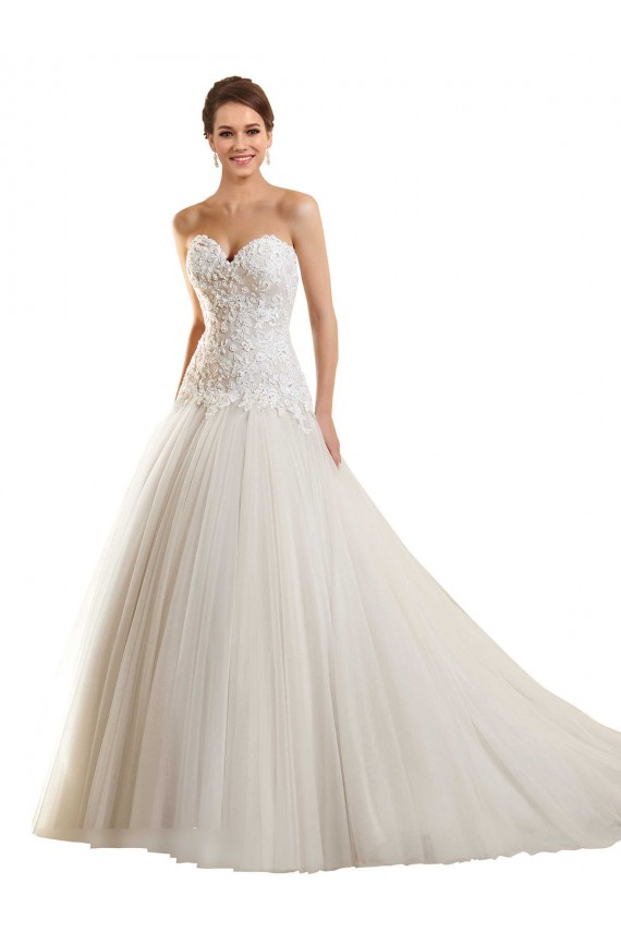 Blanc Princesse Tulle Dentelle Robes de mariée en Gros