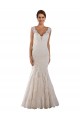 Blanc Sirène Col V Dentelle Robes de mariée en Gros