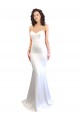 Blanc Sirène Sans bretelle Col Haut Crêpe Stretch Longue Formelles Robes demoiselle d'honneur / Robes de soirée / Robes de bal en Gros