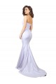Blanc Sirène Sans bretelle Col Haut Crêpe Stretch Simple Plage Robes de mariée en Gros
