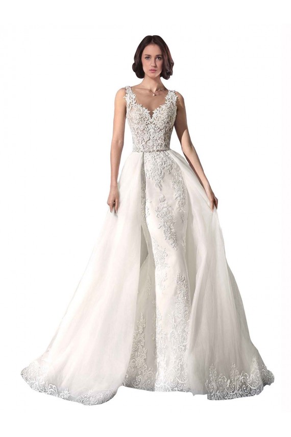 Blanc Sirène Tulle Dentelle Robes de mariée en Gros