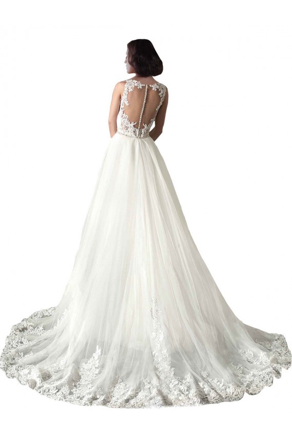 Blanc Sirène Tulle Dentelle Robes de mariée en Gros
