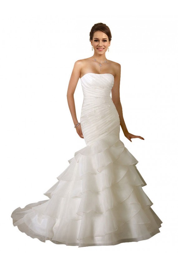 Blanc Sirène Tulle Robes de mariée en Gros