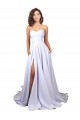 Blanc Trapèze Crêpe Stretch Simple Plage Robes de mariée en Gros