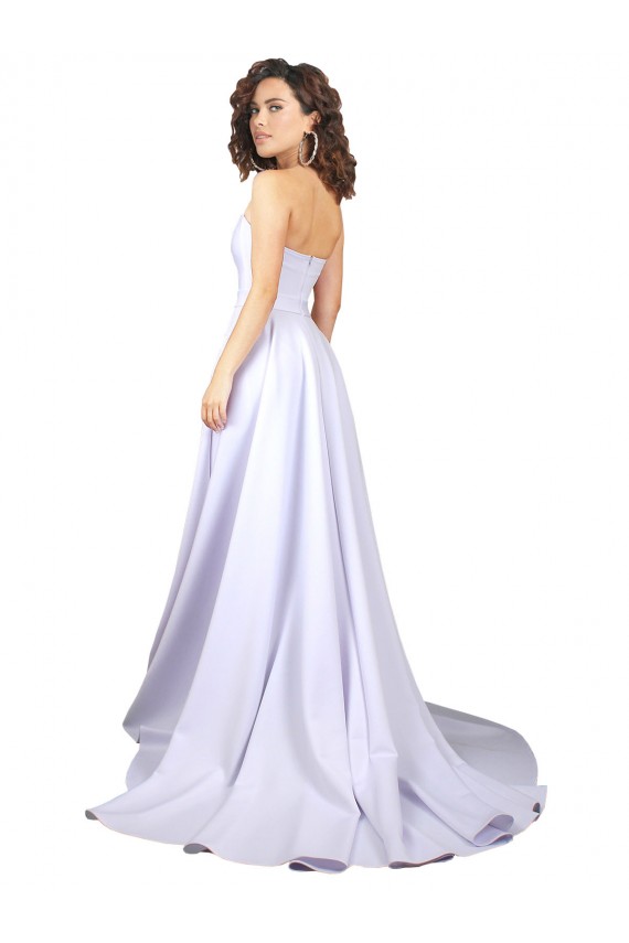 Blanc Trapèze Crêpe Stretch Simple Plage Robes de mariée en Gros