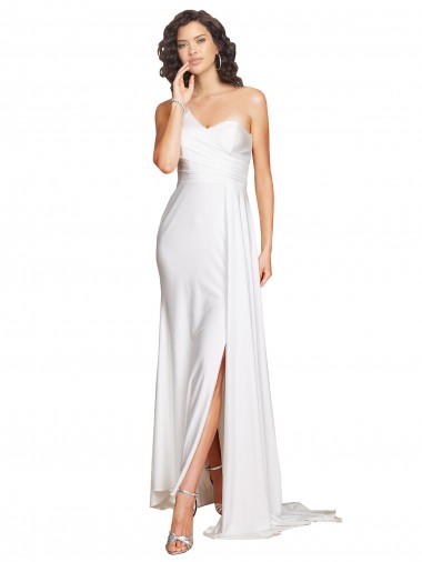 Blanc Trapèze Satiné Soyeux Robes de mariée en Gros