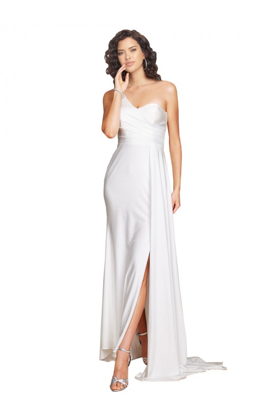 Blanc Trapèze Satiné Soyeux Robes de mariée en Gros