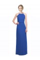 Bleu 135 Trapèze Bretelles spaghetti Mousseline Longue Robes demoiselle d'honneur en Gros