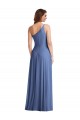 Bleu Windsor Trapèze Mousseline Longue Formelles Robes demoiselle d'honneur / Robes de soirée en Gros