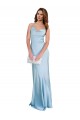 Bleu ciel clair Fourreau Satiné Soyeux Longue Formelles Robes demoiselle d'honneur / Robes de soirée / Robes de bal en Gros
