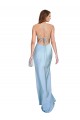 Bleu ciel clair Fourreau Satiné Soyeux Longue Formelles Robes demoiselle d'honneur / Robes de soirée / Robes de bal en Gros
