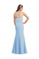 Bleu ciel clair Sirène Bretelles spaghetti Col V Mousseline Longue Robes demoiselle d'honneur en Gros