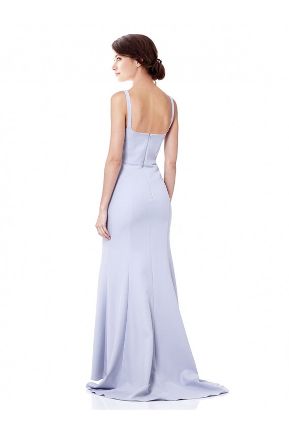 Bleu ciel clair Sirène Bretelles spaghetti Crêpe Stretch Longue Formelles Robes demoiselle d'honneur / Robes de soirée / Robes de bal en Gros