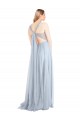 Bleu ciel clair Trapèze Bretelles spaghetti Tulle Longue Robes demoiselle d'honneur en Gros