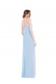 Bleu ciel clair Trapèze Mousseline Longue Robes demoiselle d'honneur en Gros