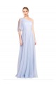 Bleu ciel clair Trapèze Tulle Longue Robes demoiselle d'honneur en Gros