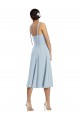 Bleu ciel clair Trapèze midi Crêpe Stretch Courte Robes demoiselle d'honneur / Robes de bal / Robes de cocktail en Gros