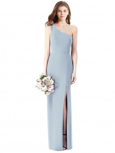 Bleu ciel clair Trompette Crêpe Stretch Longue Robes demoiselle d'honneur / Robes de bal en Gros