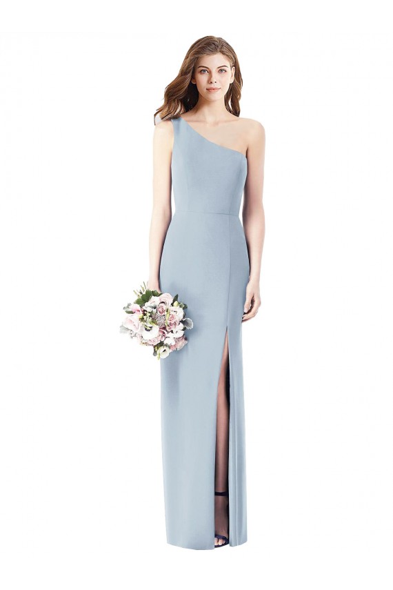 Bleu ciel clair Trompette Crêpe Stretch Longue Robes demoiselle d'honneur / Robes de bal en Gros