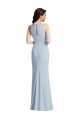 Bleu ciel clair Trompette Licou Crêpe Stretch Longue Robes demoiselle d'honneur / Robes de bal en Gros