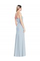 Bleu ciel clair Trompette Sans bretelle Crêpe Stretch Longue Robes demoiselle d'honneur / Robes de bal en Gros