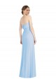 Bleu ciel clair Trompette Sans bretelle Mousseline Longue Formelles Robes demoiselle d'honneur / Robes de soirée en Gros