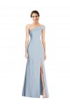 Bleu ciel clair Trompette Épaule Dénudée Crêpe Stretch Longue Formelles Robes demoiselle d'honneur / Robes de soirée / Robes de bal en Gros