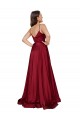 Bleu français Trapèze Bretelles spaghetti Satiné Soyeux Longue Formelles Robes demoiselle d'honneur / Robes de soirée / Robes de bal en Gros