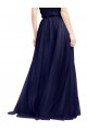 Bleu marine 21 Trapèze Licou Col Haut Tulle Longue Robes demoiselle d'honneur en Gros