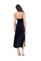 Bleu marine foncé Colonne midi Velours Stretch Courte Robes demoiselle d'honneur / Robes de soirée / Robes de cocktail en Gros