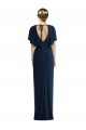 Bleu marine foncé Fourreau Bateau Spandex Longue Robes demoiselle d'honneur / Robes de bal en Gros