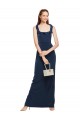 Bleu marine foncé Fourreau Scoop Crêpe Stretch Longue Formelles Robes demoiselle d'honneur / Robes de soirée / Robes de bal en Gros