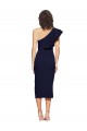 Bleu marine foncé Fourreau midi Crêpe Stretch Courte Robes demoiselle d'honneur / Robes de soirée / Robes de cocktail en Gros